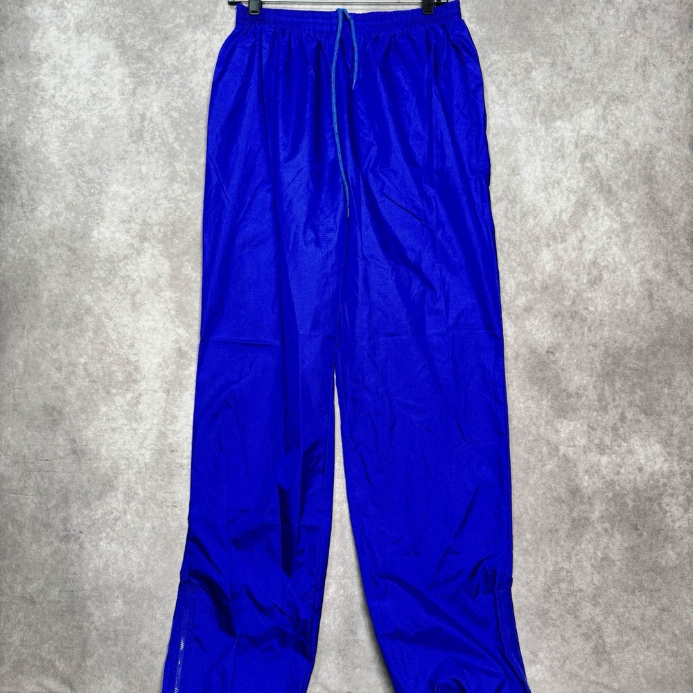 Vintage 90s Wilson Athletic Track SweatPants Jogger Tennis Logo Zipper Blue L